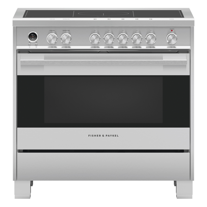 36 In. Induction Range Fisher & Paykel OR36SDI6X1  Stainless  5 Burners     Capacity 4.9 cubic feet   Width 36 inches