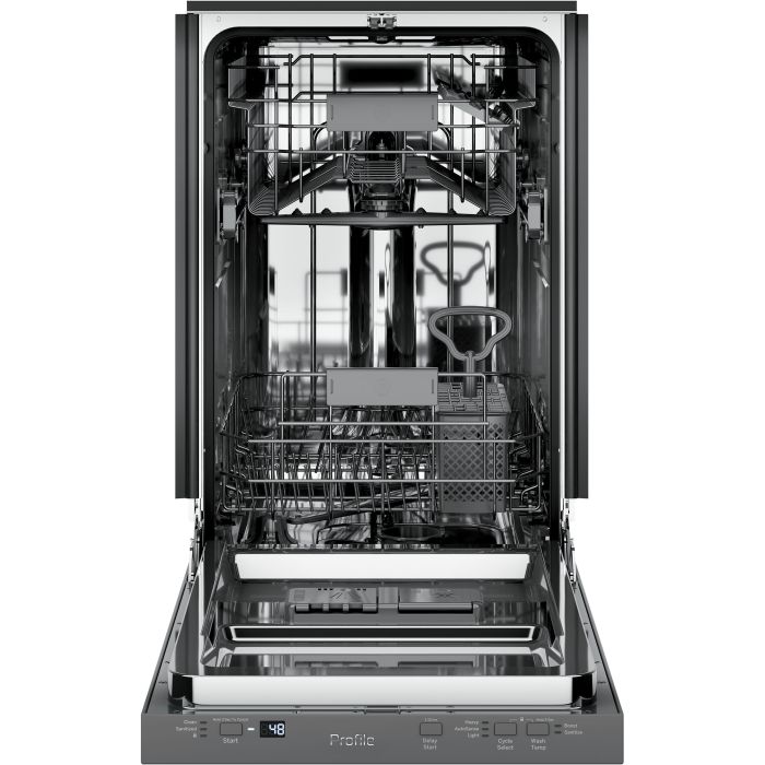 17.75 In. 47 dB Dishwasher GE Profile PDT145SSLSS width 18 inches  47 Decibels  3 cycles  Built-in