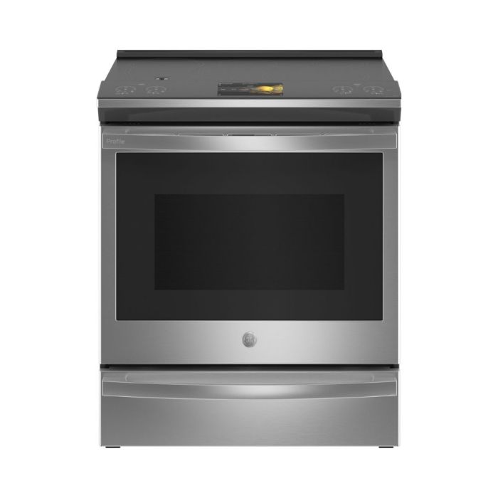 Cuisinière 30 Po. Induction GE Profile PHS93XYPFS  Inox 5 bruleurs     Capacité 5.3 pieds cubes 2850W Watts  largeur 30 pouces