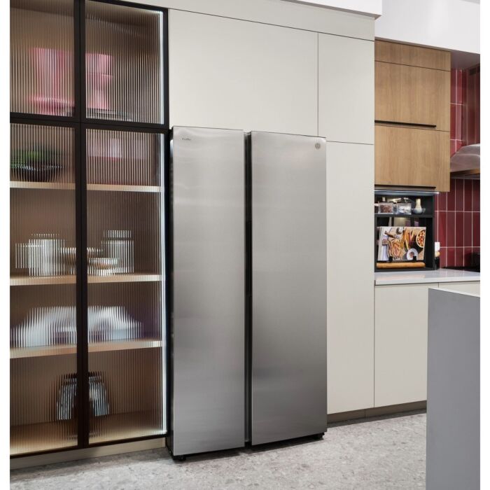 Refrigerator GE Profile PKE24QYYFS Stainless  Capacity 24 cubic feet Side by Side   width 36 inches
