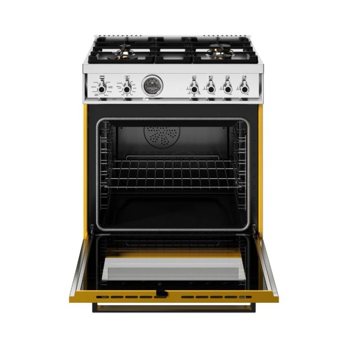 30 In. Gas Range Bertazzoni PRO304BFEPGIT  Yellow  4 Burners     Capacity 4.6 cubic feet   Width 30 inches
