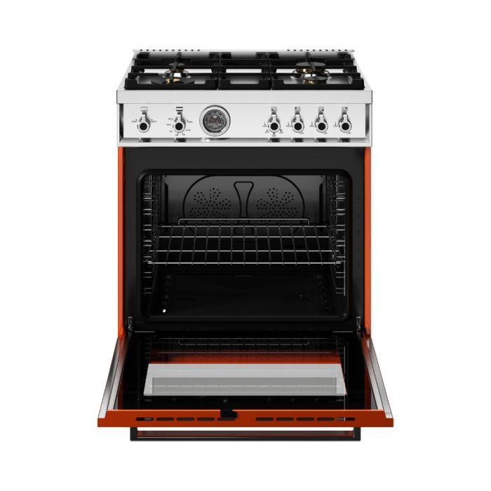 Cuisinière 30 Po. Gaz Bertazzoni PRO304BFGMART  Orange 4 bruleurs     Capacité 4.7 pieds cubes   largeur 30 pouces