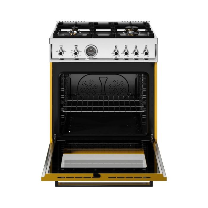 Cuisinière 30 Po. Gaz Bertazzoni PRO304BFGMGIT  Jaune 4 bruleurs     Capacité 4.7 pieds cubes   largeur 30 pouces