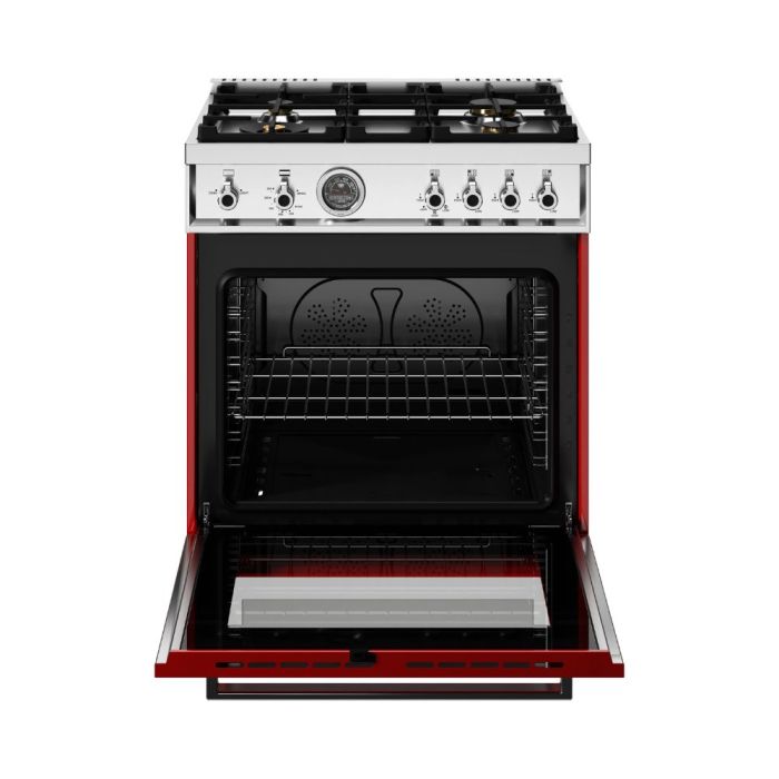 Cuisinière 30 Po. Gaz Bertazzoni PRO304BFGMROT  Rouge 4 bruleurs     Capacité 4.7 pieds cubes   largeur 30 pouces