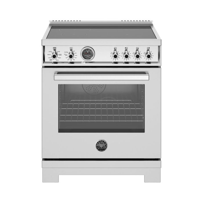 30 In. Induction Range Bertazzoni PRO304IFEPXT  Stainless  4 Burners     Capacity 4.6 cubic feet   Width 30 inches