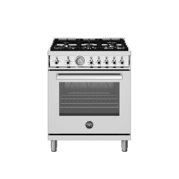 30 In. Gas Range Bertazzoni PRO305GASXV  Stainless  5 Burners     Capacity 4.7 cubic feet   Width 30 inches