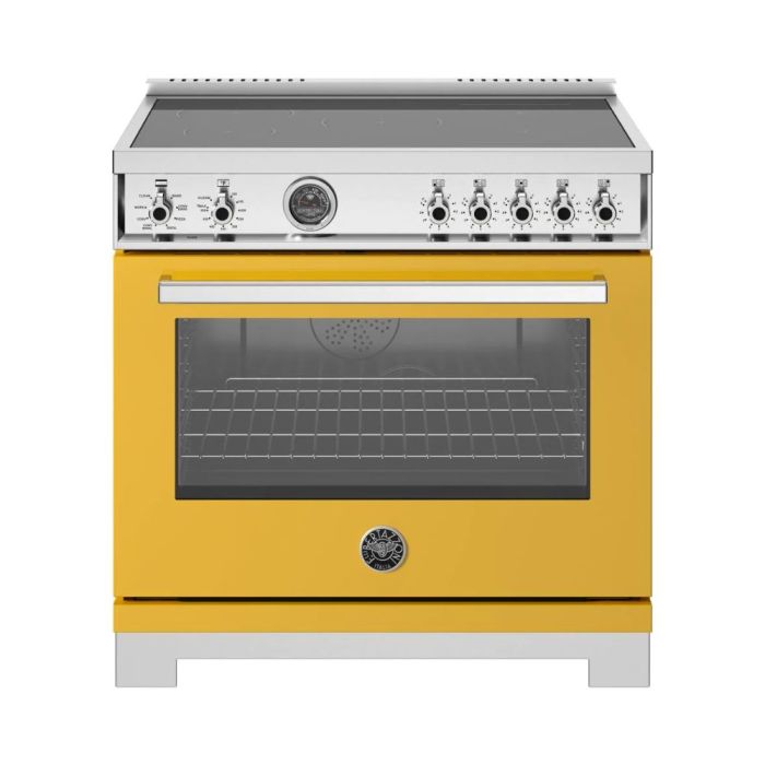 Cuisinière 36 Po. Induction Bertazzoni PRO365ICFEPGIT  Jaune 5 bruleurs     Capacité 5.7 pieds cubes   largeur 36 pouces