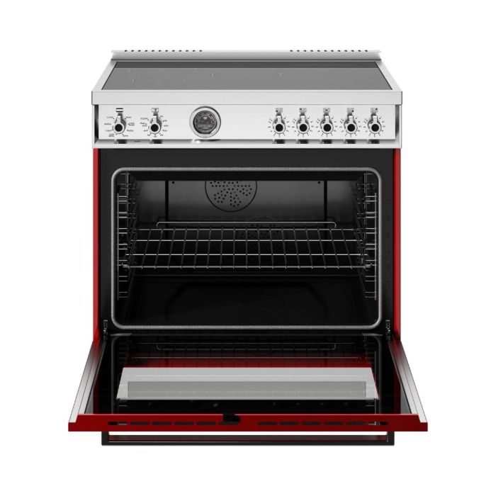 36 In. Induction Range Bertazzoni PRO365ICFEPROT  Red  5 Burners     Capacity 5.7 cubic feet   Width 36 inches