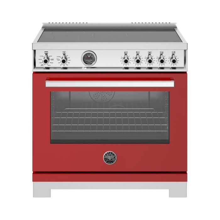 Cuisinière 36 Po. Induction Bertazzoni PRO365ICFEPROT  Rouge 5 bruleurs     Capacité 5.7 pieds cubes   largeur 36 pouces