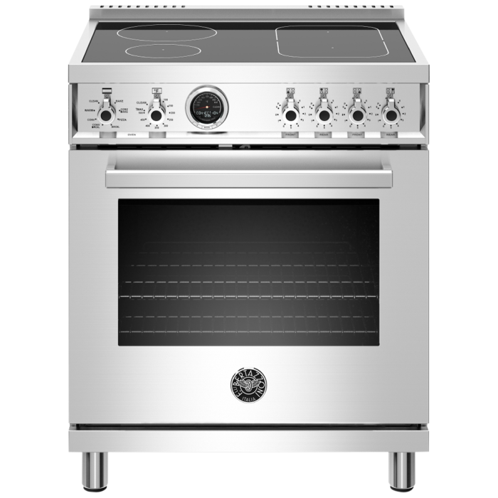 Cuisinière 30 Po. Induction Bertazzoni PROF304INSXT  Inox 4 bruleurs     Capacité 4.6 pieds cubes 2100 Watts  largeur 30 pouces