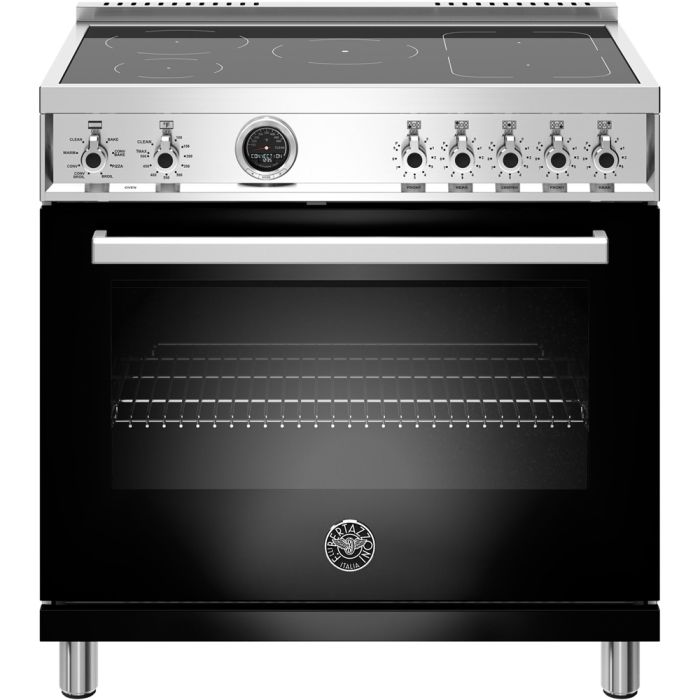Cuisinière Induction ventilation intégrée 36 Po. Bertazzoni  PROF365INSNET Noir avec ventilation intégrée  5 éléments   2400 watts largeur 36 pouces