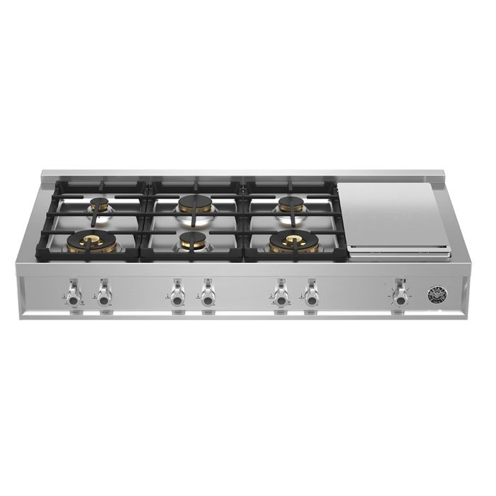 Cooktop Bertazzoni PROF486GRTBXT Gas 6 elements presented by Corbeil