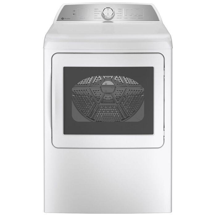 Sécheuse GE Profile PTD60EBMRWS 7.4 pi. cu.   Capacité  7.4 pieds cubes   Autoportant   Système de séchage Ventilé