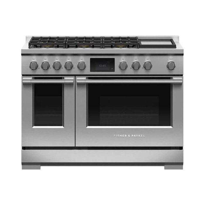 Cuisinière 48 Po. Gaz Fisher & Paykel RDV3-486GD-L  Inox 6 bruleurs     Capacité 4.8 pieds cubes   largeur 48 pouces