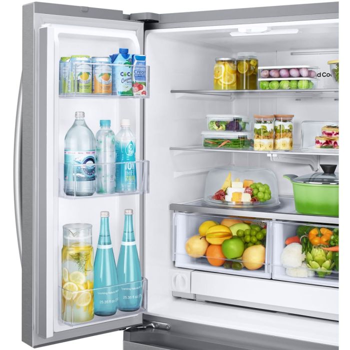 Refrigérateur Samsung RF25C5A01SRAA Inox Portes françaises largeur 33 pouces Capacité 24.5 pieds cubes