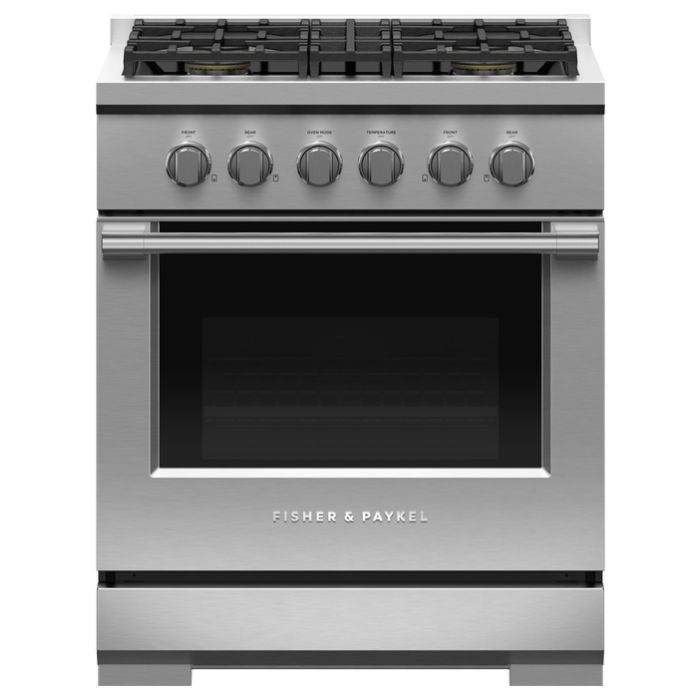 30 In. Gas Range Fisher & Paykel RGV3-304-L  Stainless  4 Burners       Width 30 inches