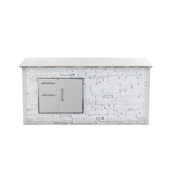 Barbecue, pierre de rangement, bar, îlot, couleur coyote, en kit, RTAC-B8-SL-SW en Blanc présenté par Corbeil Electroménager