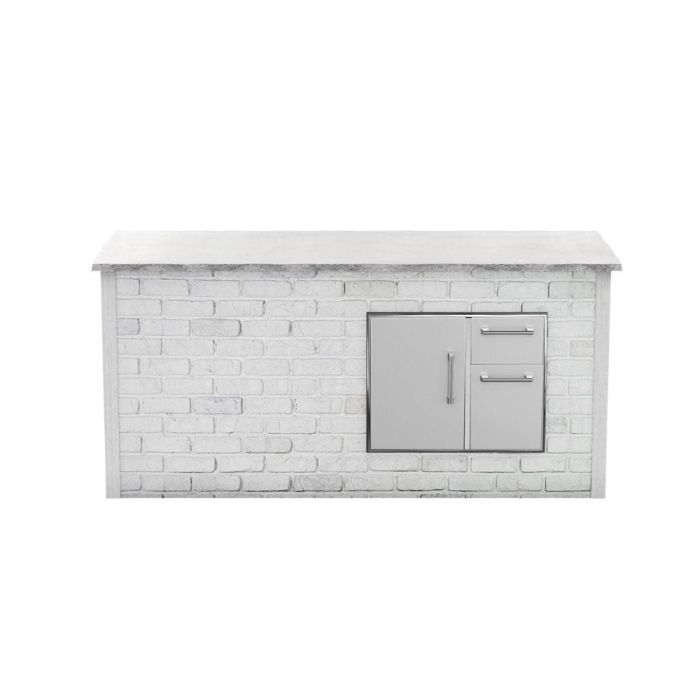 Meuble de rangement pour briques de barbecue – Bar îlot Coyote RTA RTAC-B8-SR-RW en Blanc présenté par Corbeil Electroménager