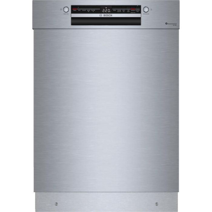 24 In. 48 dB Dishwasher Bosch SHE41D75UC width 24 inches  48 Decibels  7 cycles  Freestanding