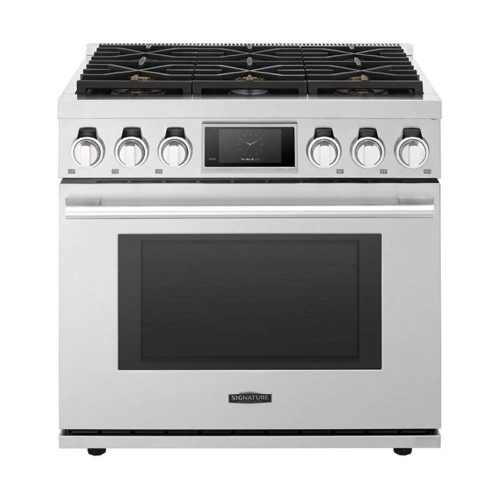 Cuisinière 36 Po. Gaz Signature Kitchen Suite (SKS) SKSDR360S  Inox 6 bruleurs     Capacité 6.3 pieds cubes 2500W Watts  largeur 36 pouces