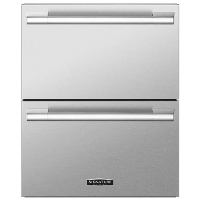 Kit de panneaux jumelés pour réfrigérateur et tiroirs de congélateur sous comptoir Signature Kitchen Suite SKSUK240DS en Inox présenté par Corbeil Electroménager