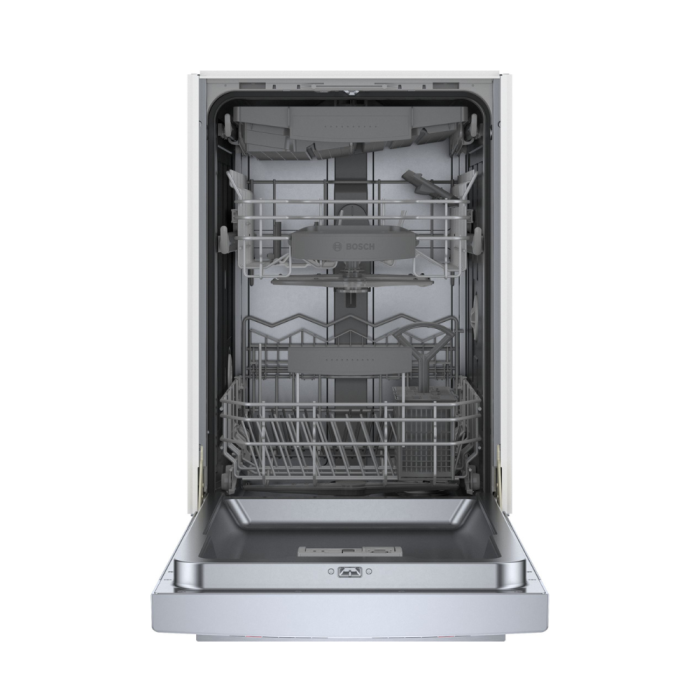 17.64 In. 44 dB Dishwasher Bosch SPE68C75UC width 18 inches  44 Decibels  6 cycles  Built-in