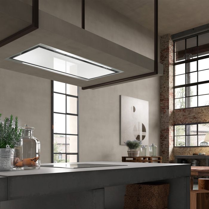 36 In. Ceiling Hood  600 Cubic feet per minute Faber STRTIS36WHV White  Island  600 cubic feet per minute