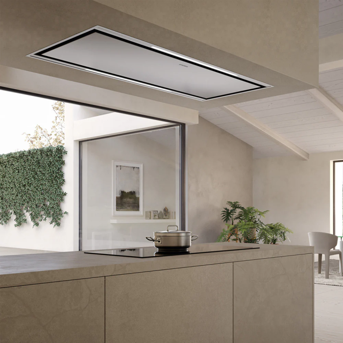 48 In. Ceiling Hood  600 Cubic feet per minute Faber STRTIS48SSV Stainless  Island  600 cubic feet per minute
