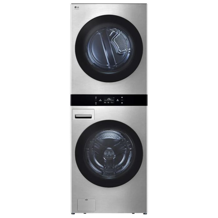 27" LG laundry center, 5.0 cu. ft. washer SWWE50N3 Capacity 5 cubic feet  12 + 14 washing cycles  width 27 inches