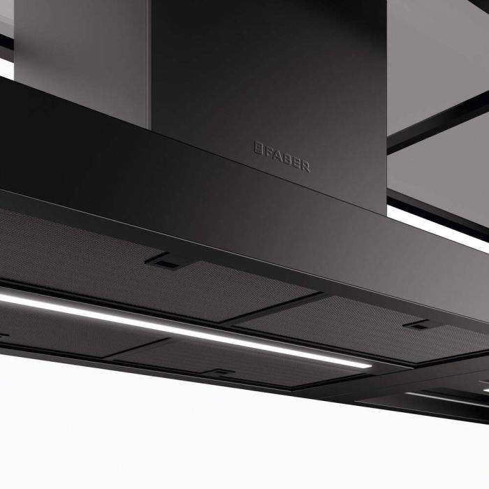 70 In. Island Hood  600 Cubic feet per minute Faber TSHIS70BK600 Black  Island  600 cubic feet per minute