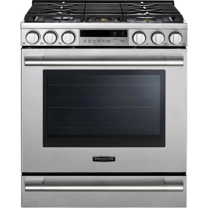 Cuisinière 30 Po. Gaz Signature Kitchen Suite (SKS) UPSG3014ST  Inox 5 bruleurs     Capacité 6.3 pieds cubes 19,000 Watts  largeur 30 pouces
