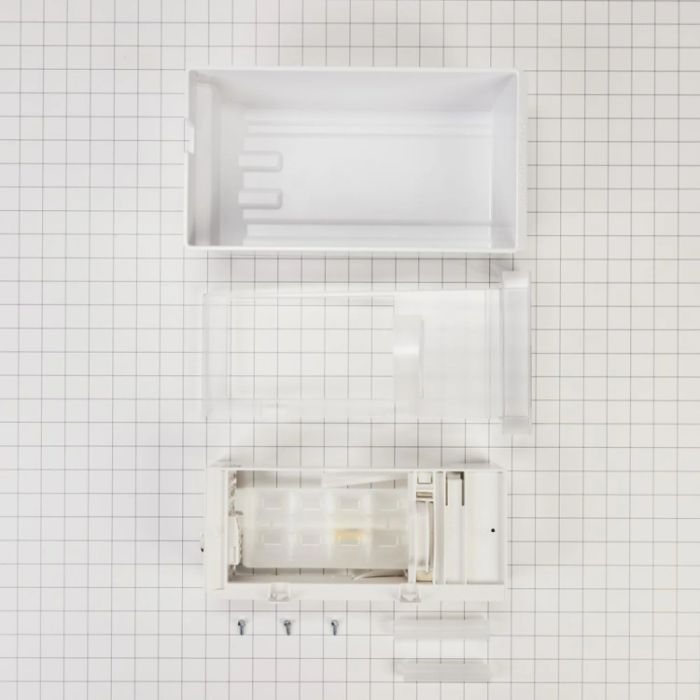 Refrigerator Ice Maker Whirlpool W11416493 in White showcased by Corbeil Appliances