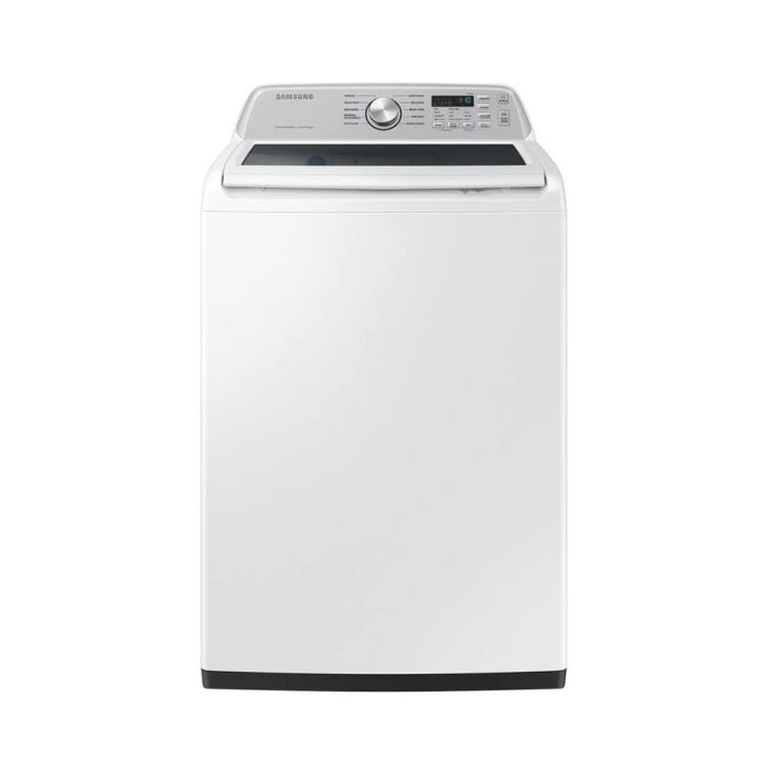 5.3 cu. ft. Top Load Washer  Samsung WA46CG3505AWA4   Capacity  5.3 cubic feet  10 cycles   Freestanding   Stainless Steel tub