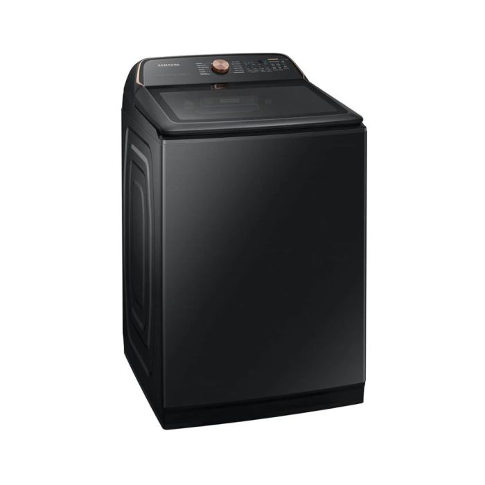 6.2 cu. ft. Top Load Washer  Samsung WA54CG7550AVA4   Capacity  6.2 cubic feet  12 cycles   Freestanding   Stainless Steel tub
