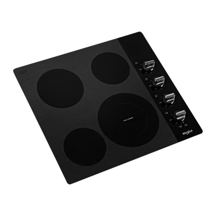 Cooktop Whirlpool WCE55US4HB Ceramic Glass 4 elements presented by Corbeil