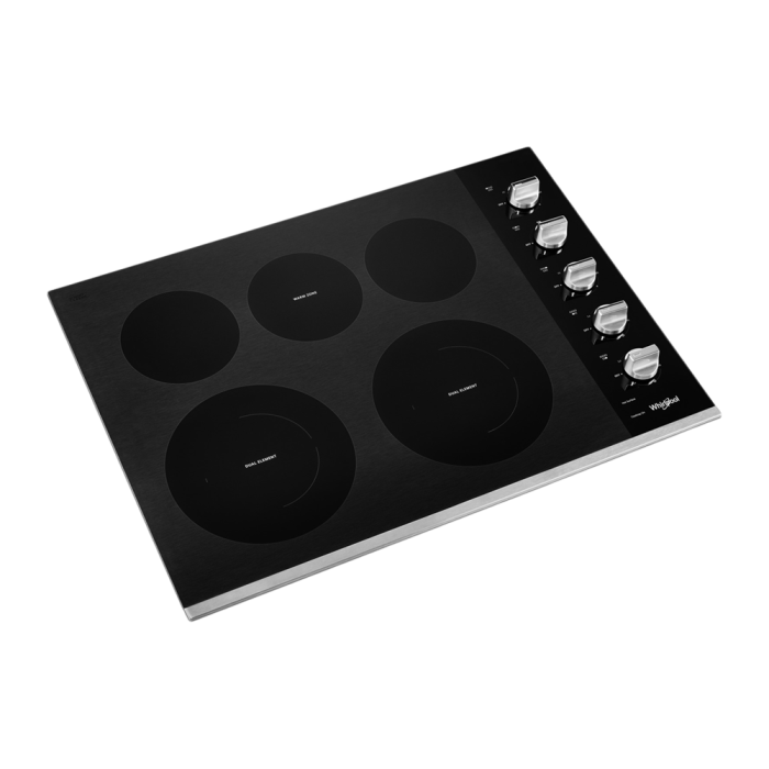 Cooktop Whirlpool WCE77US0HS Ceramic Glass 5 elements presented by Corbeil