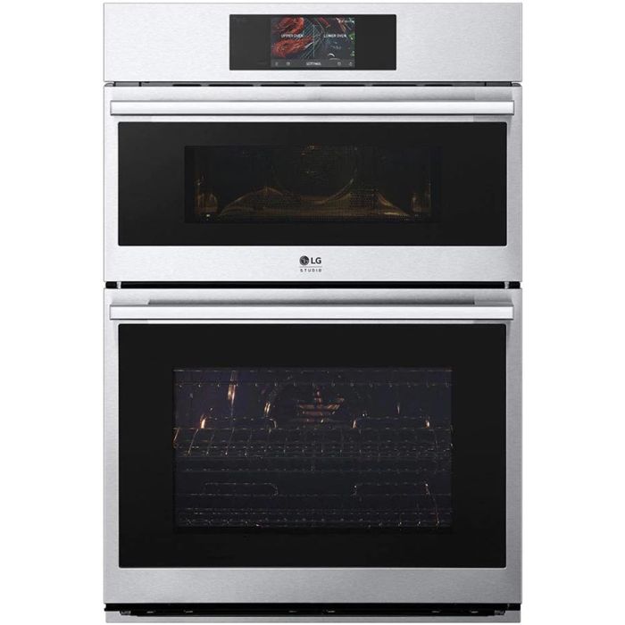 Fours combinés LG WCES6428F en Inox  Four 1 Micro-Onde à Convection Four 2 Nettoyage manuel avec Convection Encastrable largeur 30