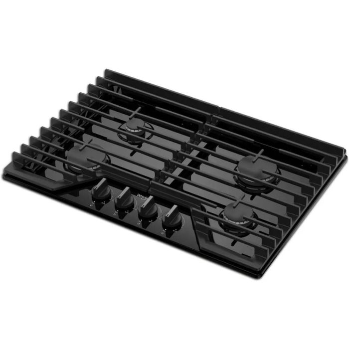 Cooktop Whirlpool WCGK5030PB Gas 4 elements presented by Corbeil
