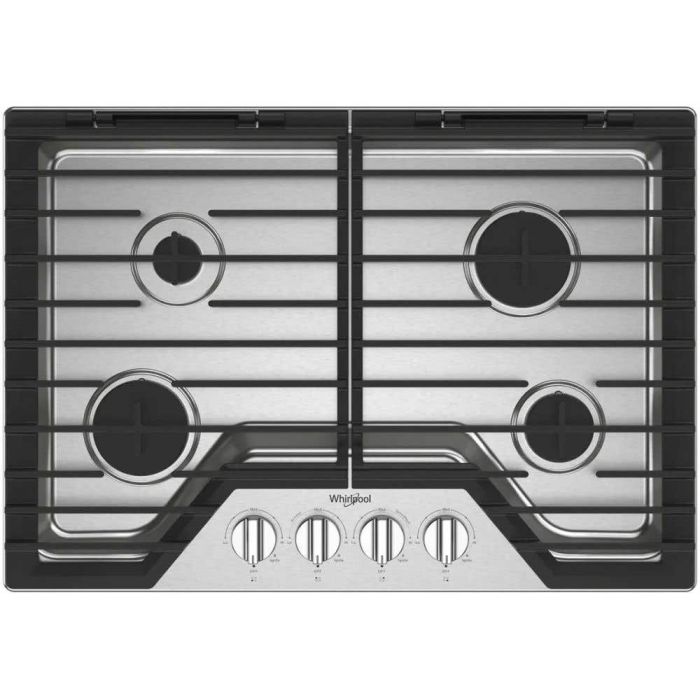 Cooktop Whirlpool WCGK5030PS Gas 4 elements presented by Corbeil