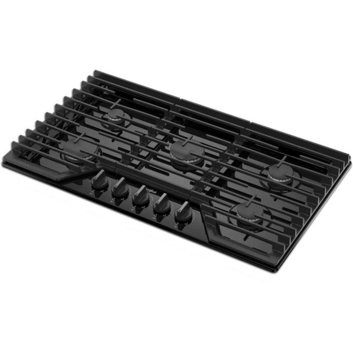 Cooktop Whirlpool WCGK5036PB Gas 5 elements presented by Corbeil