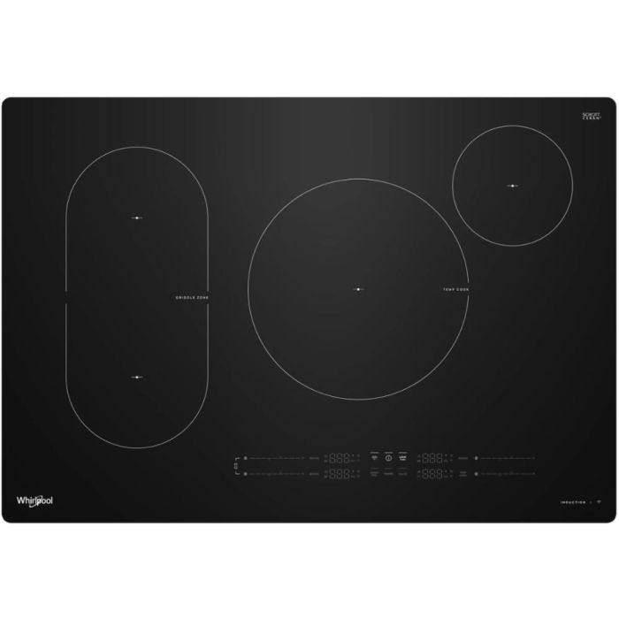 Cooktop Whirlpool WCIT7030SB with integrated ventilation   Ceramic Glass 4 elements