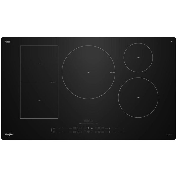 Plaque de cuisson Whirlpool WCIT7536SB avec ventilation intégrée   Vitrocéramique 5 éléments