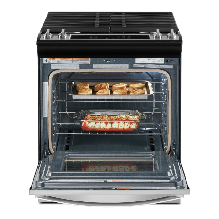 Cuisinière 30 Po. Gaz Whirlpool WEG515S0LS  Inox 4 bruleurs       largeur 30 pouces