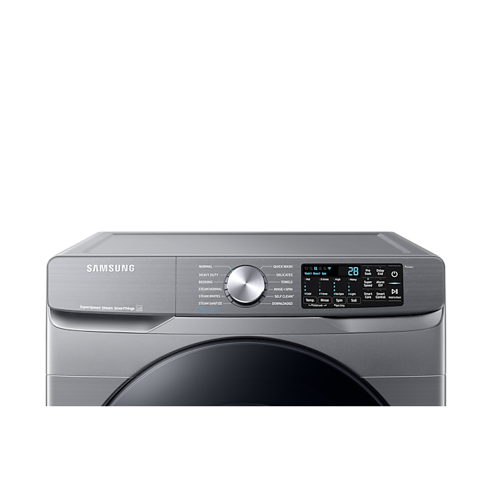 Laveuse Samsung Chargement frontal WF45B6300AP 5.2 pi. cu.   Capacité 5.2 pieds cubes  12 cycles   Superposable   cuve Acier Inoxydable