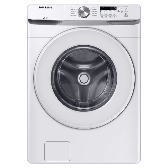 Laveuse à Chargement frontal, Superposable, 5.2 pi.cu. Samsung WF45T6000AW   Capacité 5.2 pieds cubes  10 cycles   Superposable   cuve Acier Inoxydable