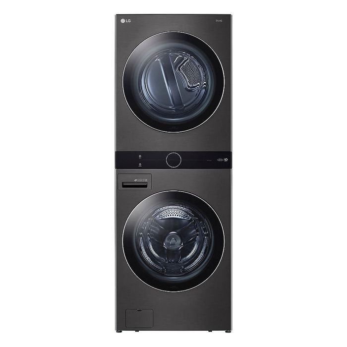 Centre de buanderie LG, laveuse de 5.2 pi. cu., séchage ventilé et vapeur WKEX200HBA Capacité 5.2 pieds cubes  cycle nettoyage 12    système séchage Ventilé/Vapeur  largeur 27 pouces