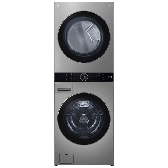 Single Unit Front Load LG WashTower™ with Centre Control™ 5.2 cu. ft. Washer and 7.4 cu. ft. LG WKEX200HVA Capacity 5.2 cubic feet  8 washing cycles  width 27 inches