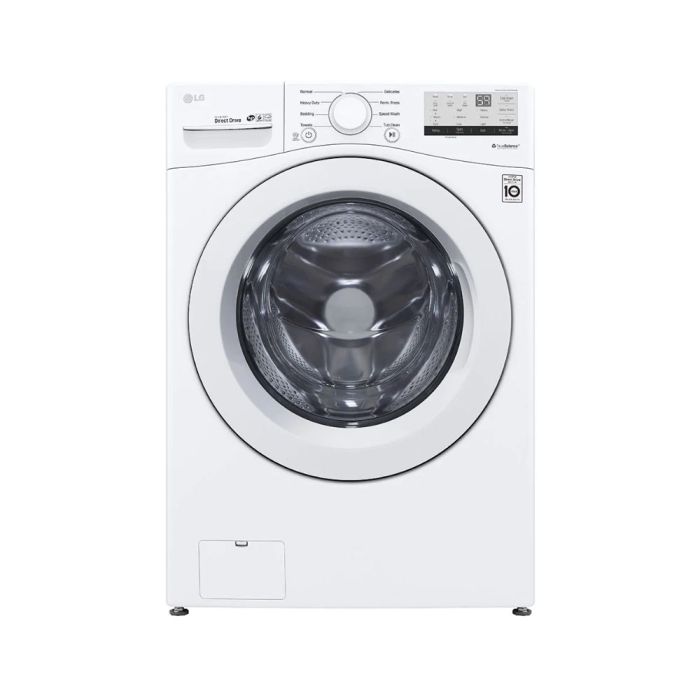 5.2 cu. ft. Front load Washer  LG WM3400CW   Capacity  5.2 cubic feet  8 cycles   Stackable   Stainless Steel tub