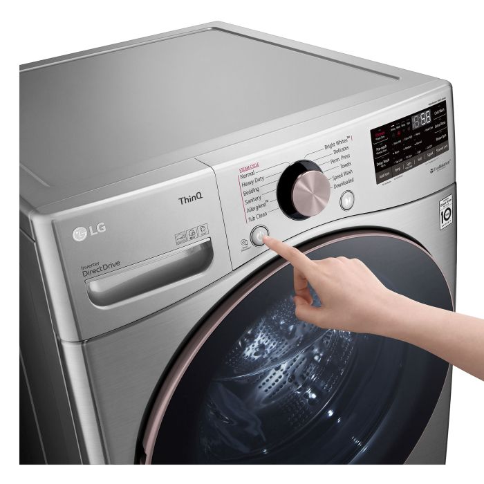 Laveuse LG Chargement frontal WM3850HVA 5.2 pi. cu.   Capacité 5.2 pieds cubes  12 cycles   Autoportant   cuve Acier Inoxydable