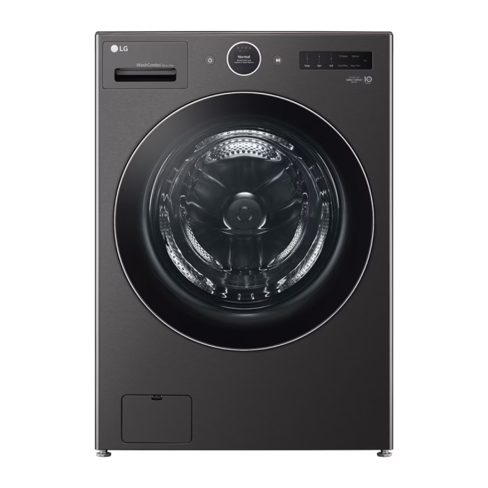 Buanderie combiné laveuse-sécheuse noir 5.8 pi. cu. LG WM6998HBA Capacité 5.7 pieds cubes  cycle nettoyage 14    système séchage Pompe à chaleur  largeur 27 pouces